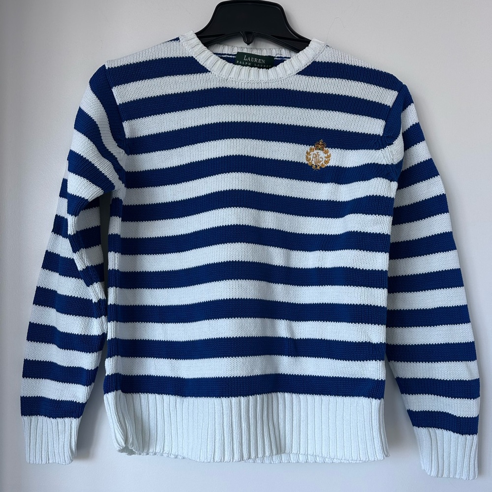 Lauren Ralph Lauren blue and white striped sweater